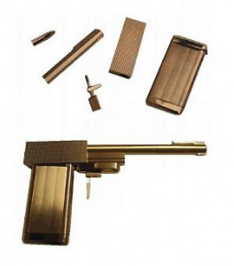 "My golden gun against your Walther PPK"