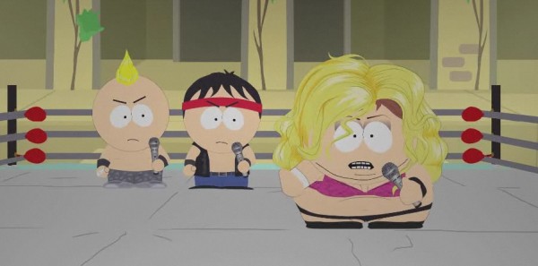 Cartman as "Bad Irene", an 8-year-old girl addicted to abortions.