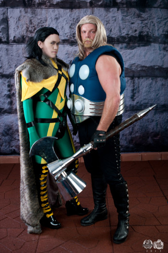 Kristen Collins and Chad Kneedler as Ultimates Loki and Thor (Photo: Bryan Humphrey) 