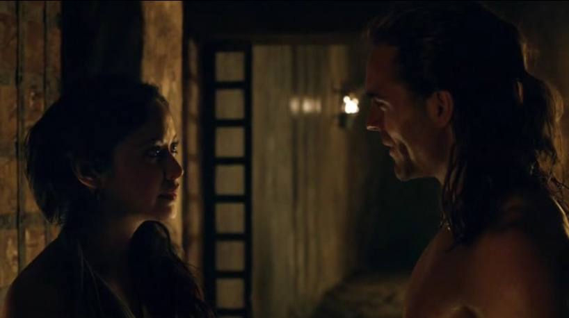 While all of that is going on, Gannicus and Melitta confess their feelings ...